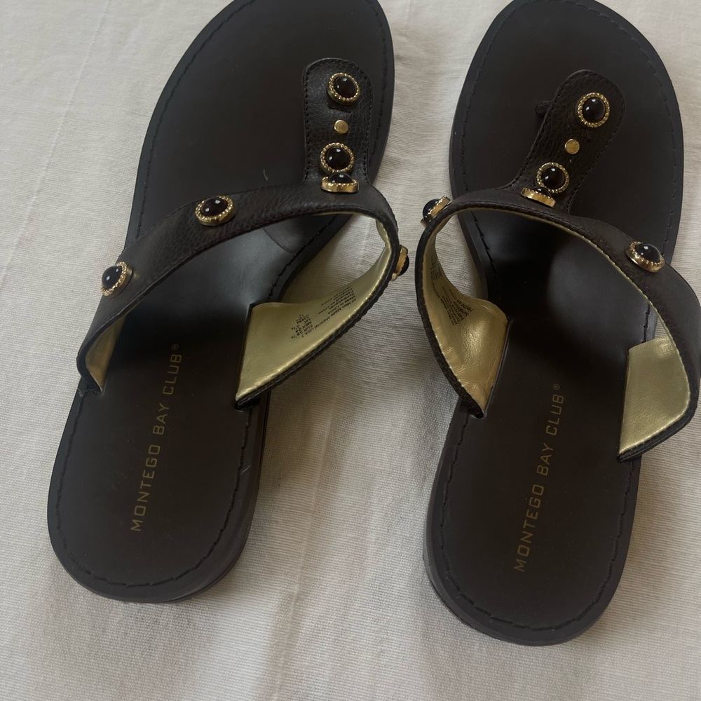 Brown leather strapped sandals women’s summer - Picture 7 of 7